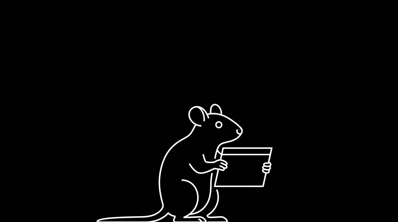 Neotoma illustration — packrat holding a record